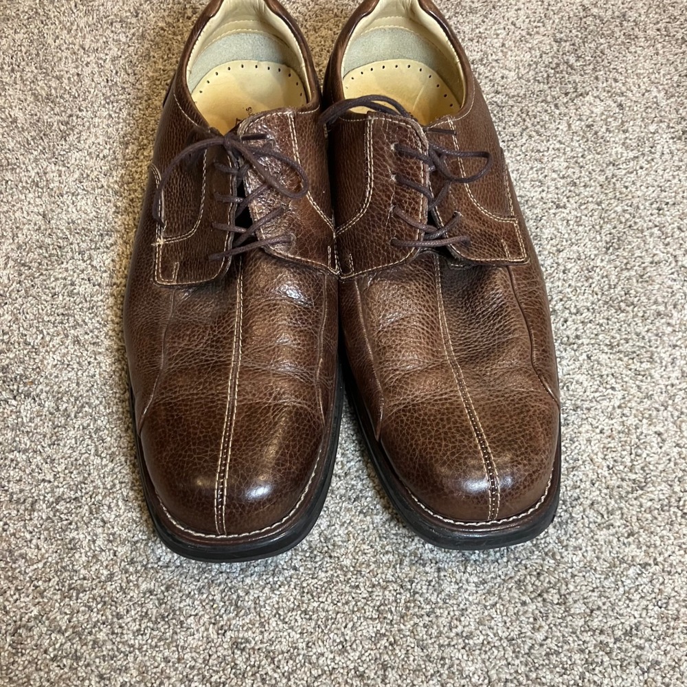 Studio Belvedere Bay‎ Bridge Mens Brown Grained Leather Oxfords 12 EEE Brazil